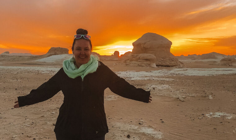 White Desert Tour Egypt, Depart Routine the White Desert Tour Egypt, Sunset in White Desert Egypt,