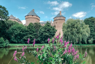 Château de Lassay in Lassay-les-Châteaux, a medieval fortress in Mayenne with intact towers and stone walls